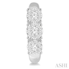 1/2 ctw Lovebright Round Cut Diamond Earrings in 14K White Gold