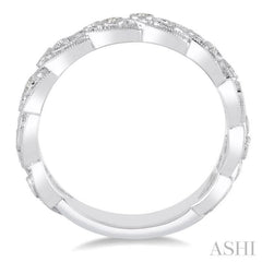 1/10 ctw Round Cut Diamond Stack Band in 14K White Gold