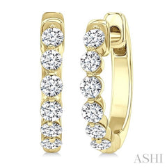 .50CTRDDM SINGLE PRONG HOOP ER YG 14K-G*