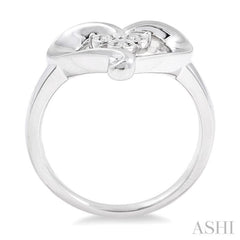 1/50 Ctw Single Cut Diamond Heart Ring in Sterling Silver