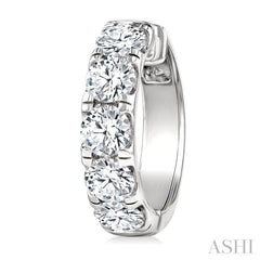 5 Ctw Round Cut Diamond Hoop Earrings in 14K White gold