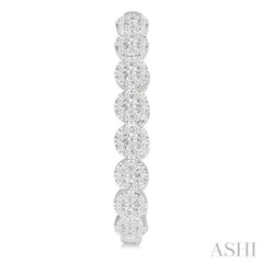 2 Ctw Circular Link Lovebright In-Out Round Cut Diamond Hoop Earrings in 14K White Gold