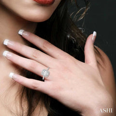 1/2 Ctw Baguette & Round Cut Fusion Diamond Ring in 14K White Gold