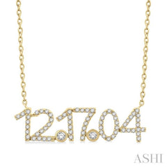 1/4 Ctw '12.17.04' Date Diamond Necklace in 10K Yellow Gold