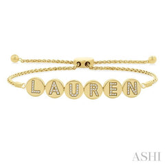 1/4 Ctw 'LAUREN' Disc Single Cut Diamond Lariat Bracelet in 10K Yellow Gold