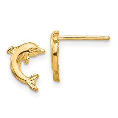 14k Mini Jumping Dolphin Post Earrings