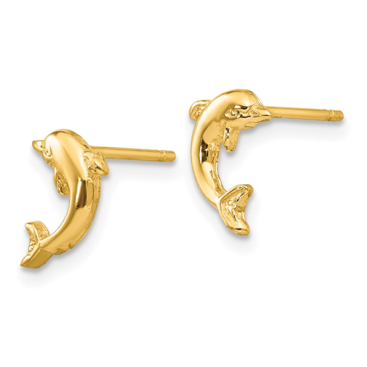 14k Mini Jumping Dolphin Post Earrings