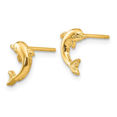 14k Mini Jumping Dolphin Post Earrings