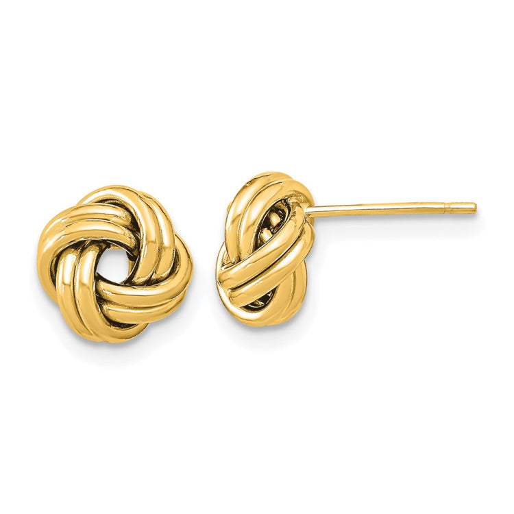 14k 9mm Polished Double Love Knot Post Earrings