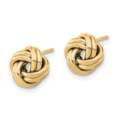 14k 9mm Polished Double Love Knot Post Earrings