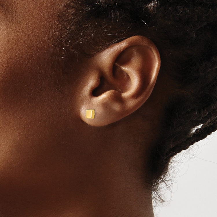 14k Polished 4.5mm Square Post Earrings