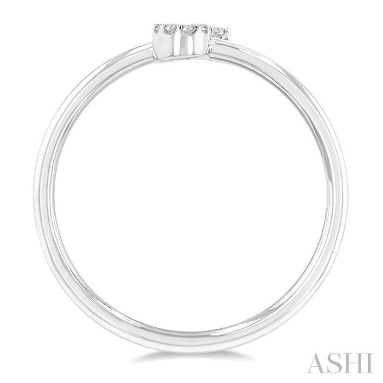 1/20 Ctw Initial 'J' Round Cut Diamond Fashion Ring in 10K White Gold