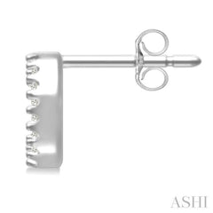 1/10 Ctw Initial 'O' Single Cut Diamond Earrings in 10K White Gold