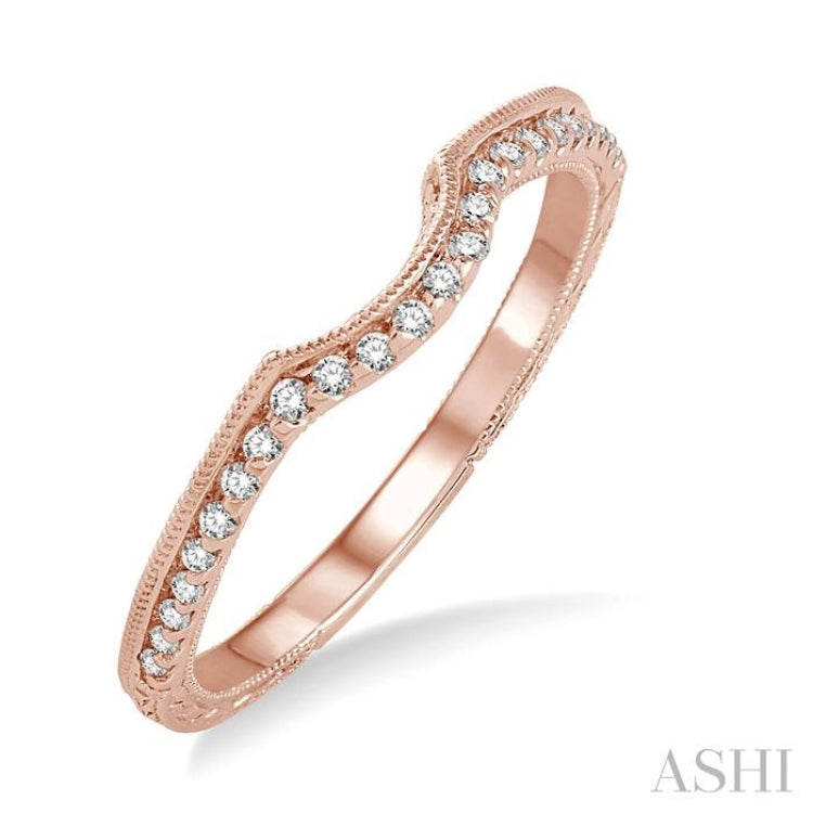1/8 Ctw Round Cut Diamond Wedding Band in 14K Rose Gold