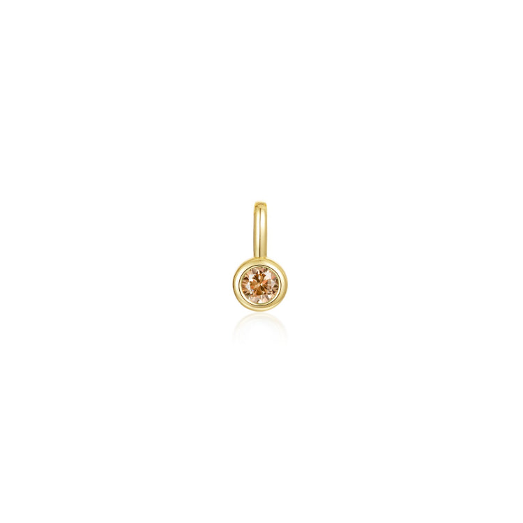 November Bezel Birthstone Charm Pendant