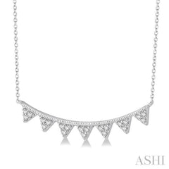 1/10 Ctw Triangle Single Cut Diamond Geometric Pendant With Link Chain in 10K White Gold