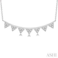 1/10 Ctw Triangle Single Cut Diamond Geometric Pendant With Link Chain in 10K White Gold