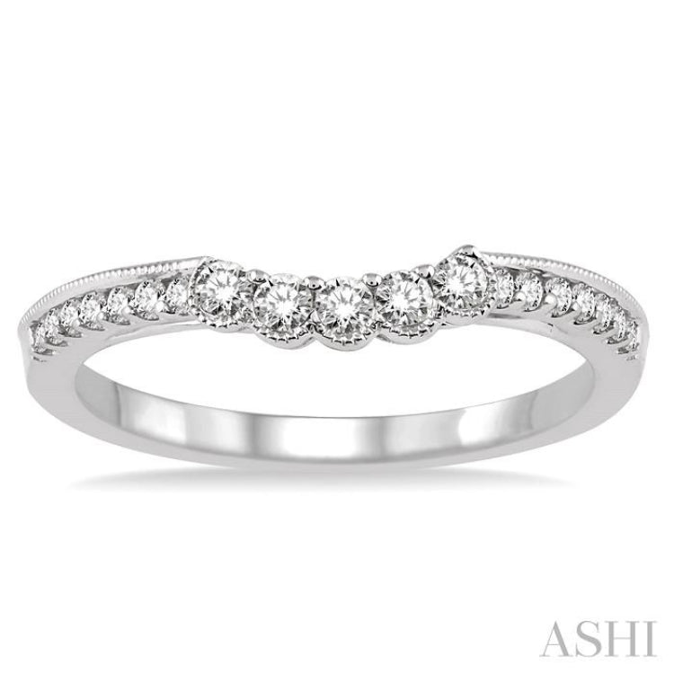 1/3 Ctw Round Cut Diamond Wedding Band in 14K White Gold