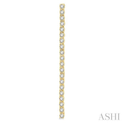 1 Ctw Single Line Drop Round Cut Diamond Tennis Earring in 14K Yellow Gold