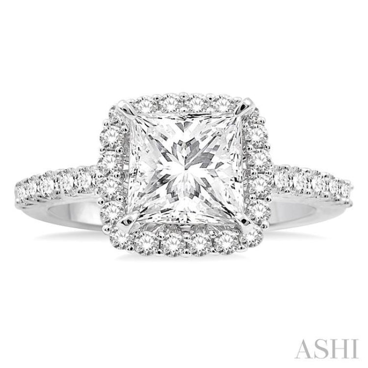 1/2 Ctw Diamond Semi-Mount Engagement Ring in 14K White Gold