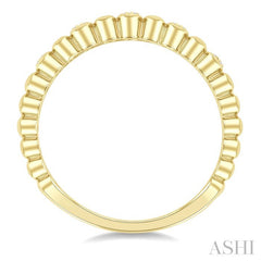 1/10 Ctw Ribbed Pod Shape Round Cut Diamond Pirouette Fashion Band in 10K Yellow Gold