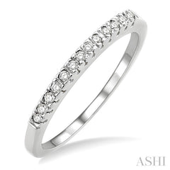 1/10 Ctw Round Cut Diamond Wedding Band in 10K White Gold