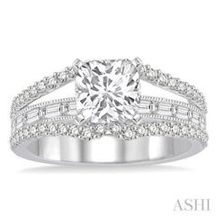 3/4 Ctw Diamond Semi-Mount Engagement Ring in 14K White Gold