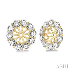 3/4 Ctw Round Cut Diamond Earrings Jacket in 14K Yellow Gold