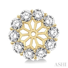 3/4 Ctw Round Cut Diamond Earrings Jacket in 14K Yellow Gold