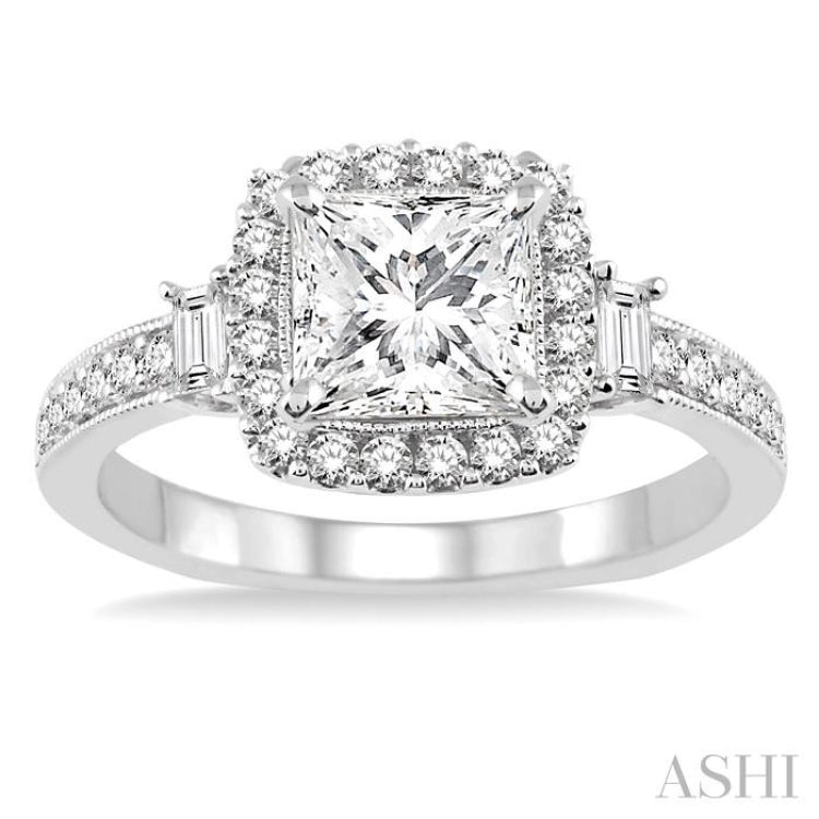 1/2 Ctw Diamond Semi-Mount Engagement Ring in 14K White Gold