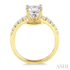 1/3 Ctw Diamond Semi-Mount Engagement Ring in 14K Yellow Gold