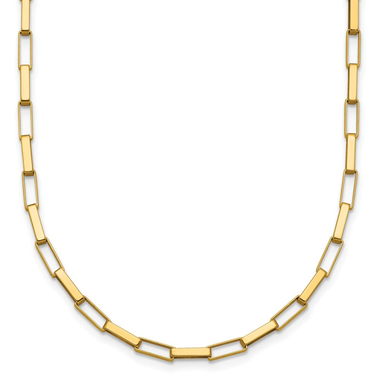 14K Polished Fancy Box Links 17in Necklace