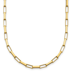 14K Polished Fancy Box Links 17in Necklace