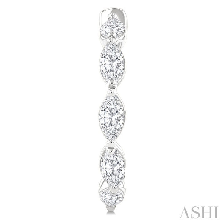 3/4 Ctw Marquise Cut Diamond Fashion Half Hoop Earrings in 14K White Gold