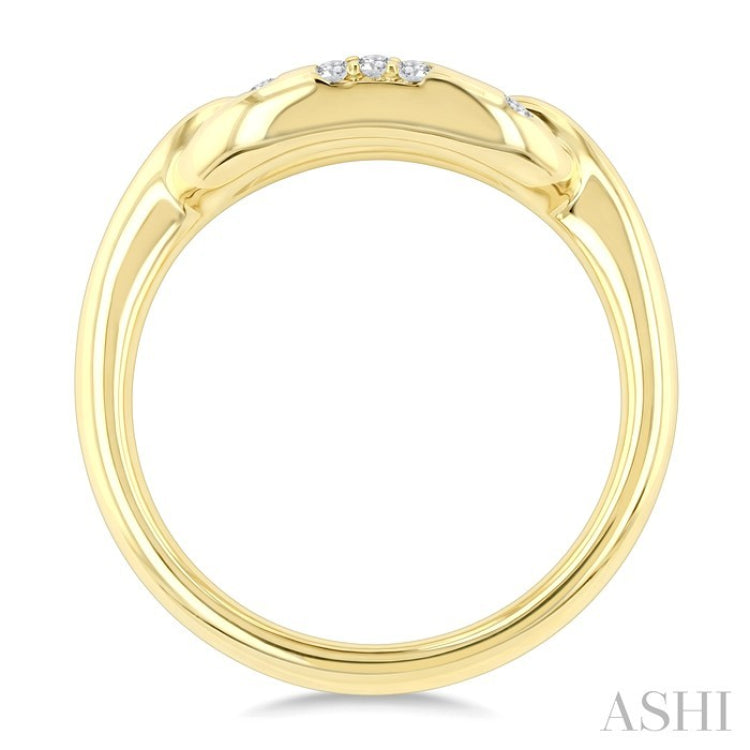 1/5 Ctw Round Cut Diamond Aeris Gold Paperclip Mosaic Ring in 10K Yellow Gold