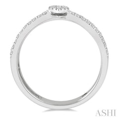 1/3 Ctw Twin Band Pear Shape Lovebright Round Cut Diamond Fashion Ring in 14K White Gold