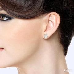 2 Ctw Round Cut Diamond Earrings Jacket in 14K Yellow Gold
