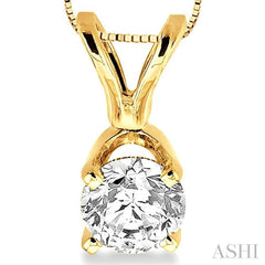 Round Shape Diamond Solitaire Pendant