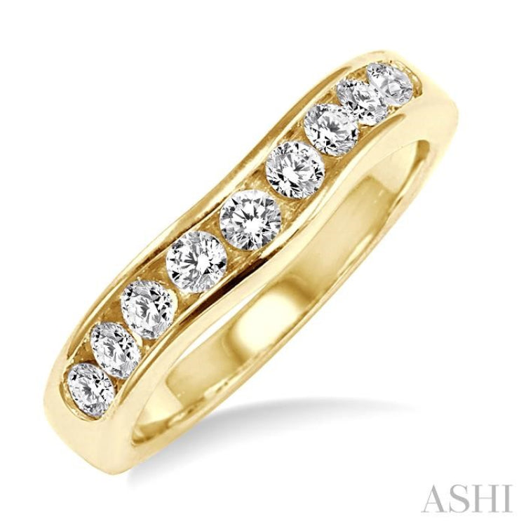 1/2 Ctw Round Cut Diamond Matching Wedding Band in 14K Yellow Gold