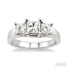 Princess Shape Past Present & Future Diamond Engagement Ring