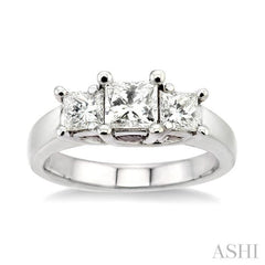 Princess Shape Past Present & Future Diamond Engagement Ring