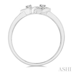 1/10 ctw Twin Hearts Diamond Ring in 10K White Gold