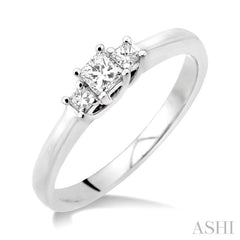 Princess Shape Past Present & Future Diamond Engagement Ring