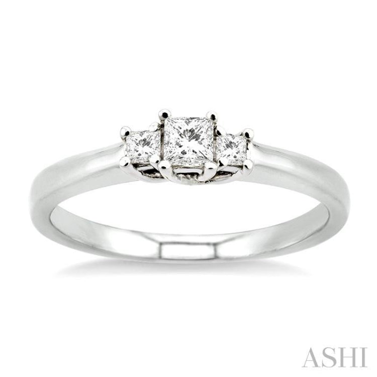 Princess Shape Past Present & Future Diamond Engagement Ring