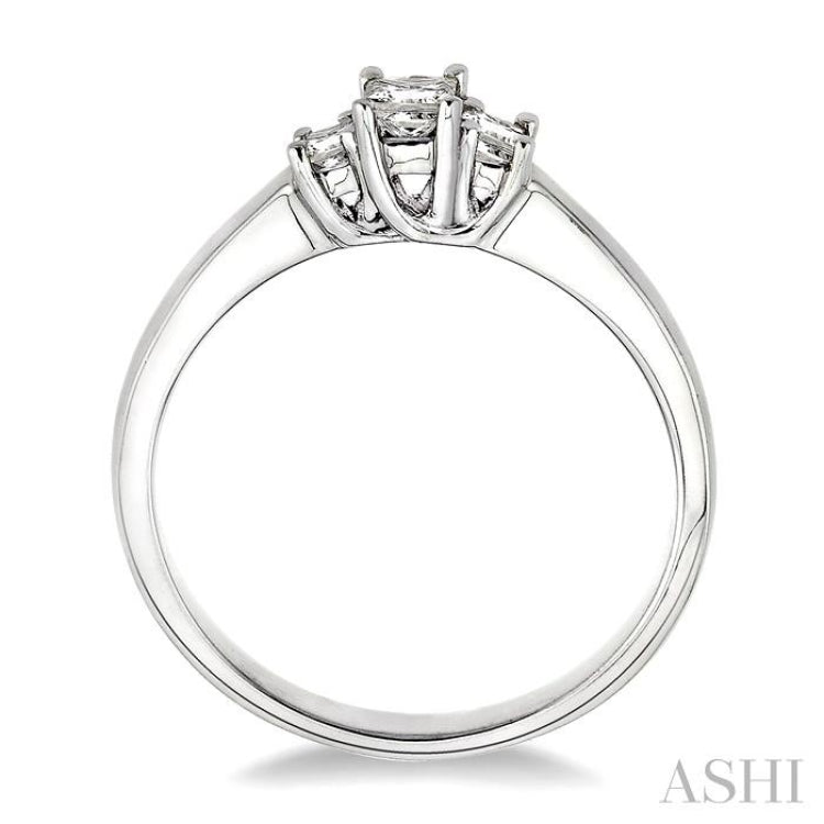 Princess Shape Past Present & Future Diamond Engagement Ring