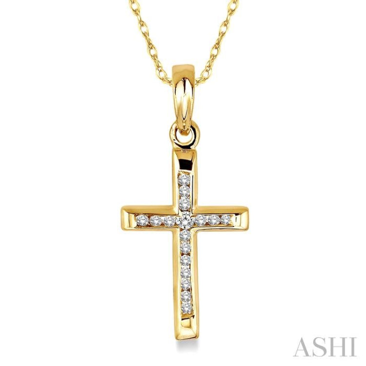 Channel Set Cross Diamond Pendant