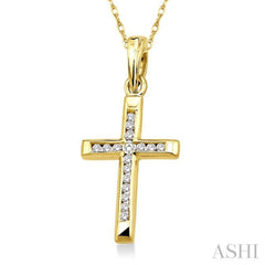 Channel Set Cross Diamond Pendant