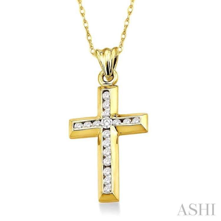 Channel Set Cross Diamond Pendant