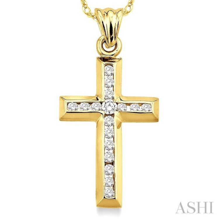 Channel Set Cross Diamond Pendant