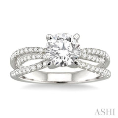 Round Shape Semi-Mount Diamond Engagement Ring